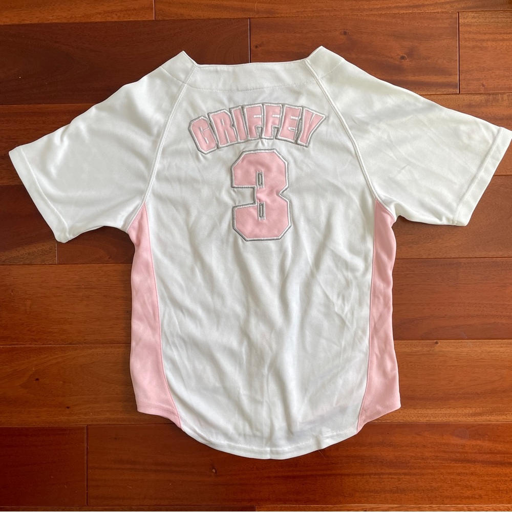 Cincinnati Reds Ken Griffey Jr #3 Baseball Jersey Shirt MLB Pink Youth Girls L